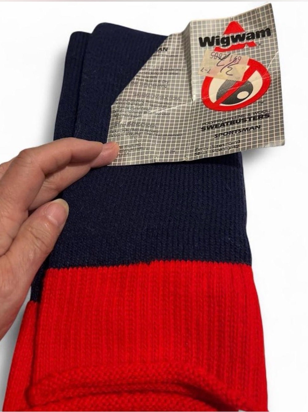 Wigwam Men’s Navy and Red Athletic Crew Socks
